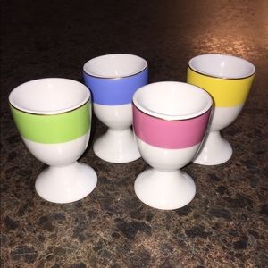 PotteryBarn colored rim egg cups